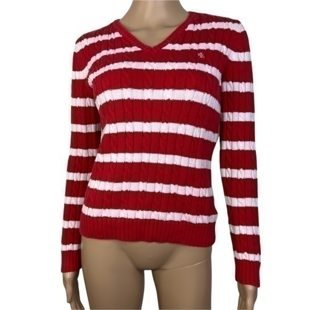 Ralph Lauren women sweater Red white Sz XS